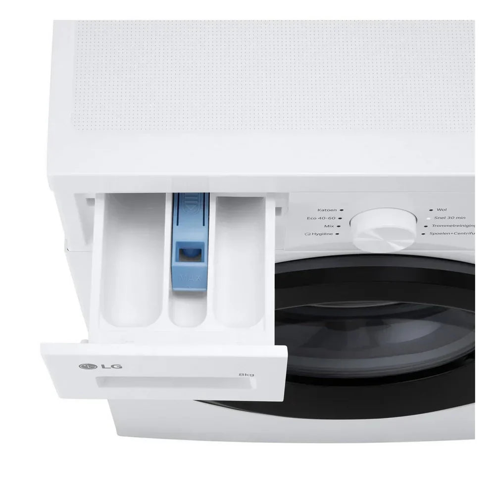 LG F4A10S8NWK 8kg 1400 Spin Front Load Washing Machine White - A Rated
