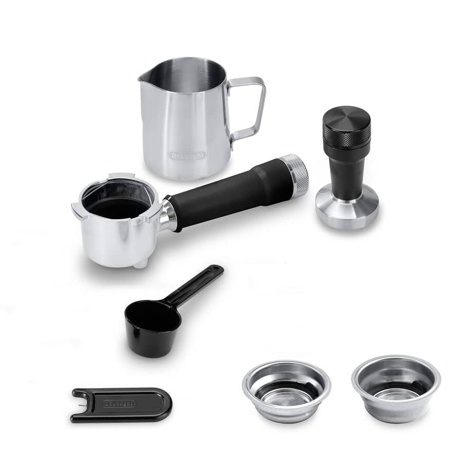 Delonghi EC890.M Dedica Duo with Advanced Milk Steam Wand Manual Espresso Machine Silver